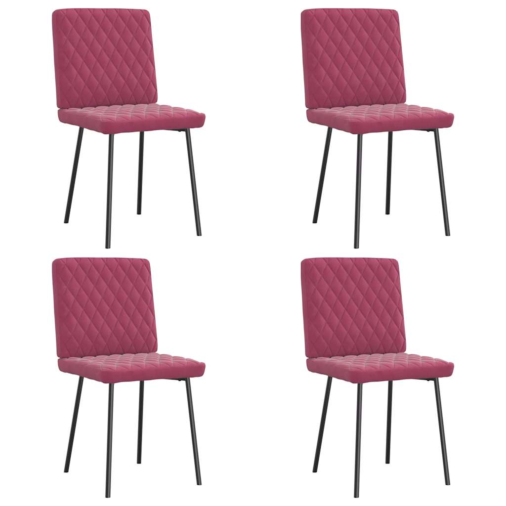 Dining chairs 4 pcs. Wine red velvet