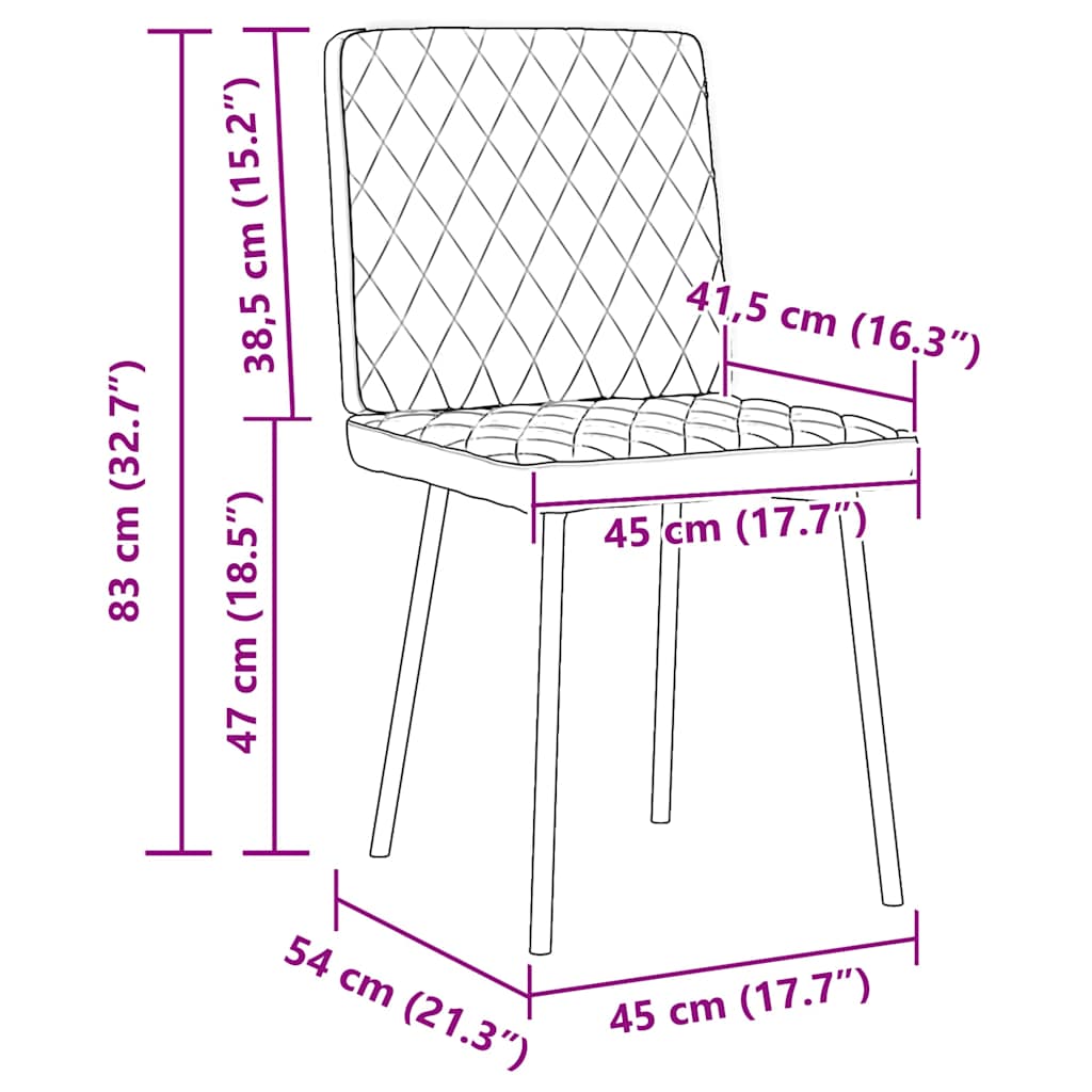 Dining chairs 4 pcs. Brown velvet