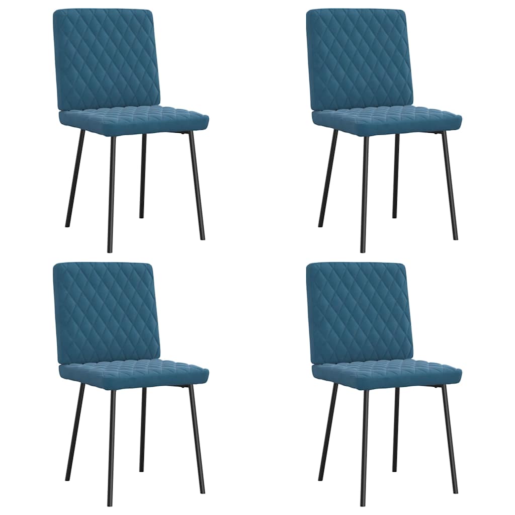 Dining chairs 4 pcs. Blue velvet
