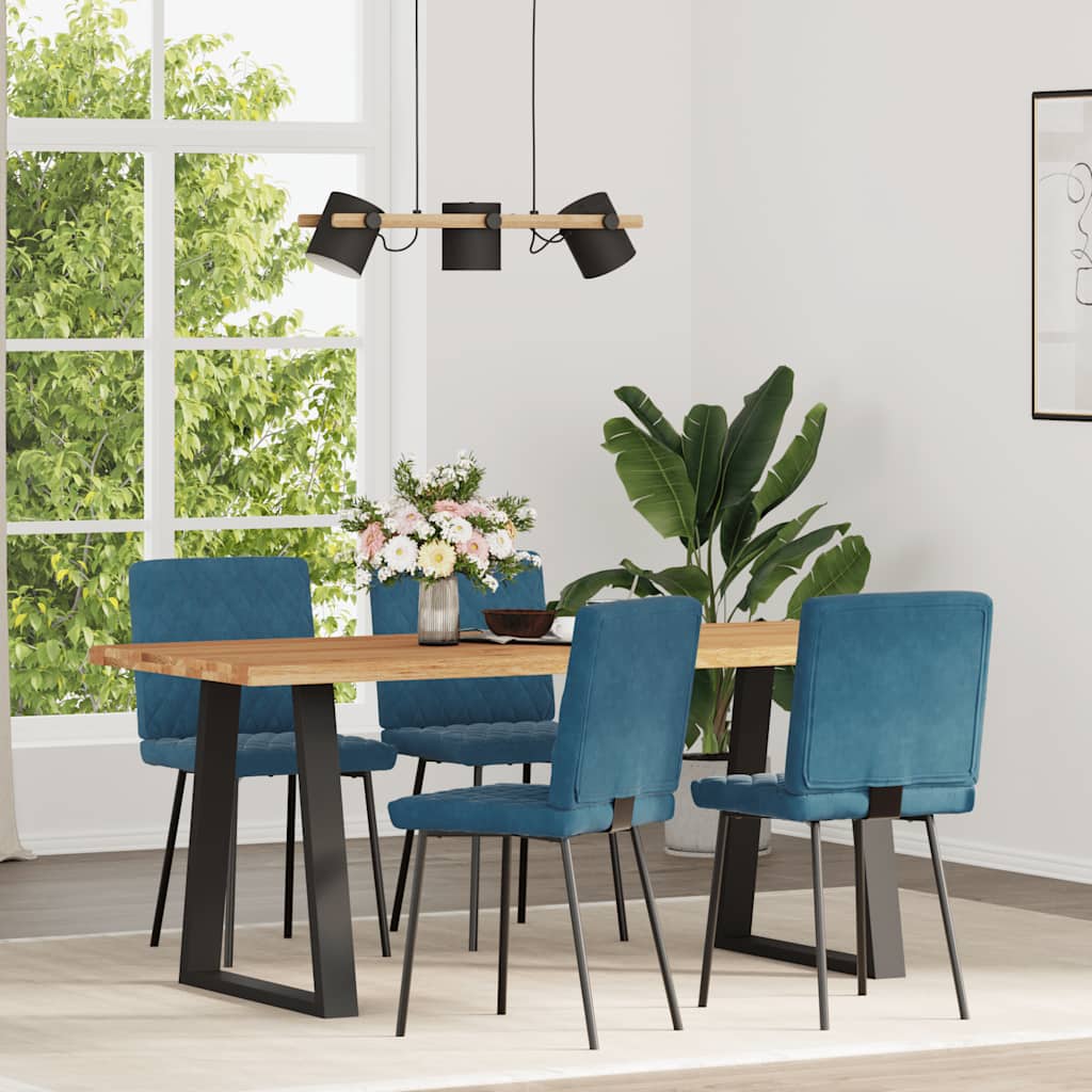 Dining chairs 4 pcs. Blue velvet