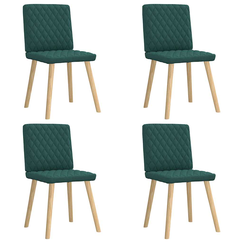 Dining chairs 4 pcs. Dark green fabric