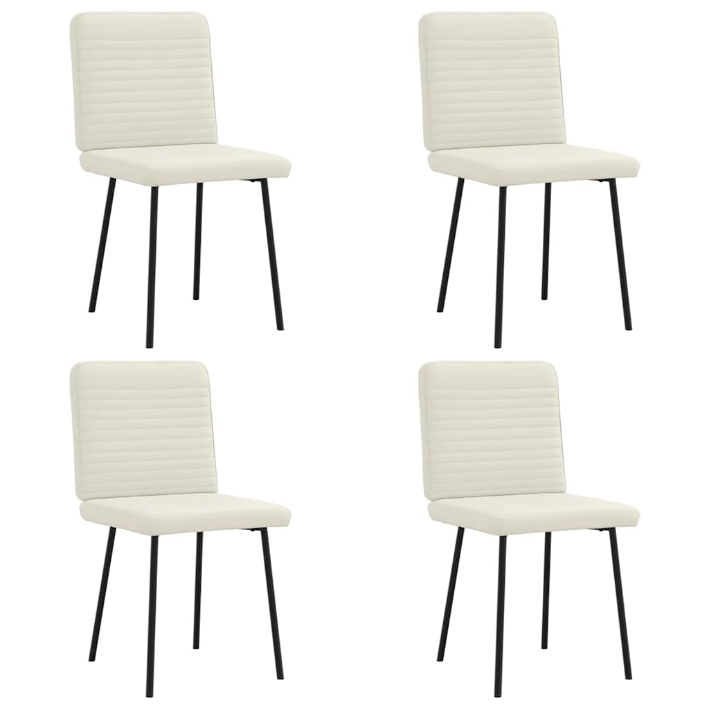 Dining chairs 4 pcs. Cream velvet