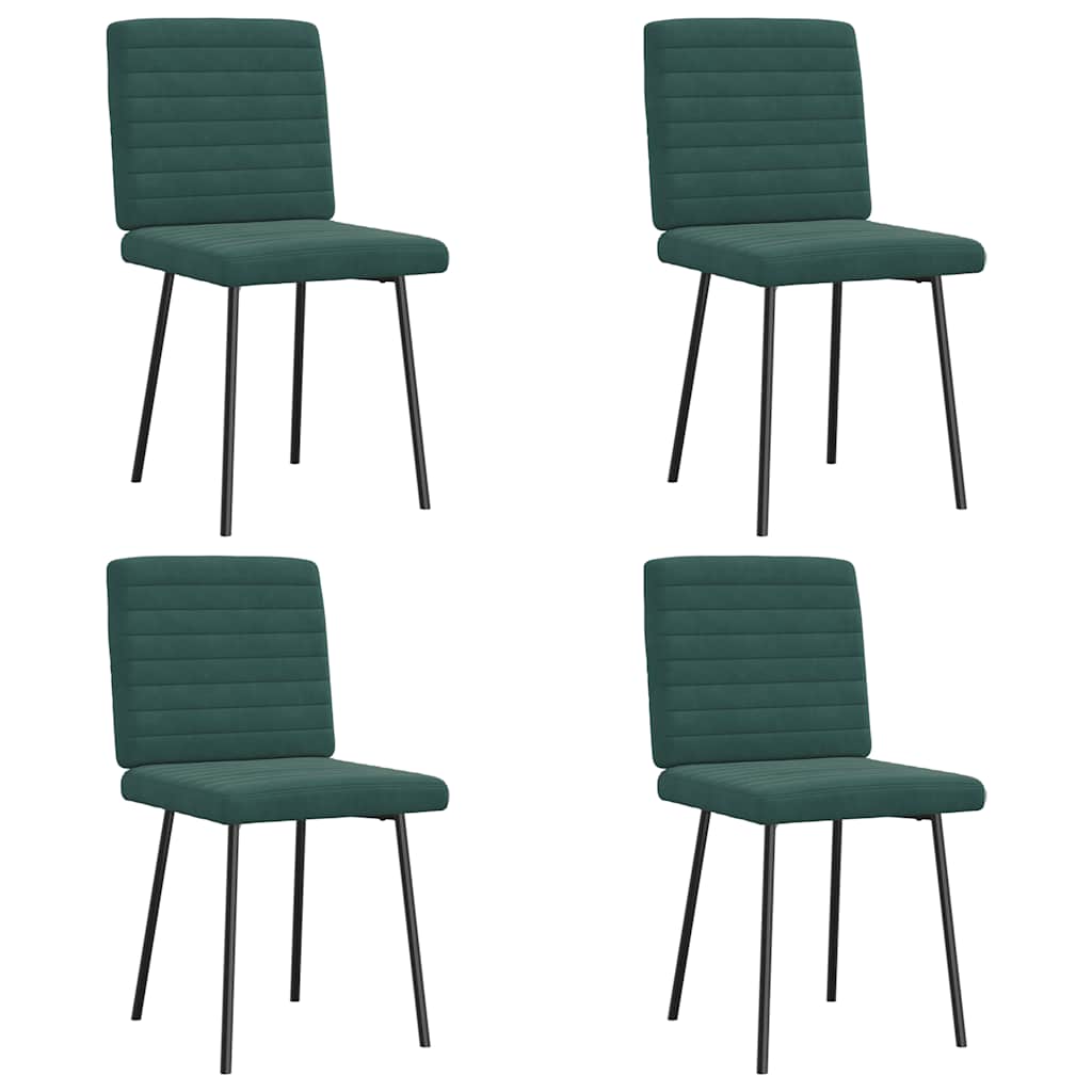 Dining chairs 4 pcs. Dark green velvet