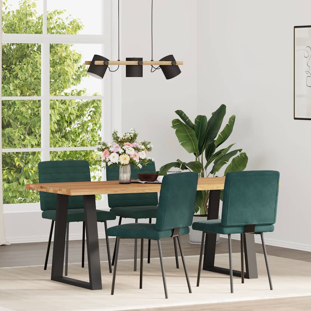 Dining chairs 4 pcs. Dark green velvet