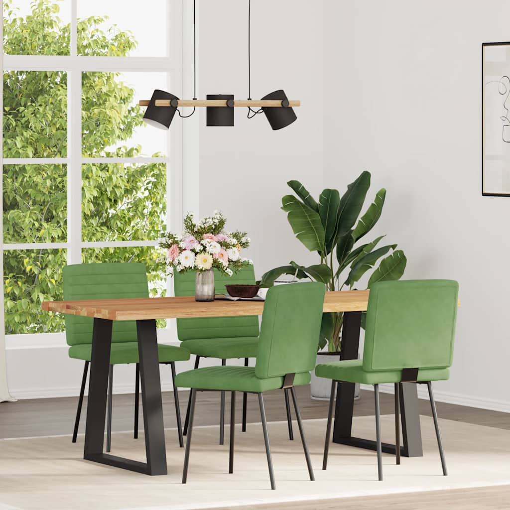 Dining chairs 4 pcs. Light green velvet