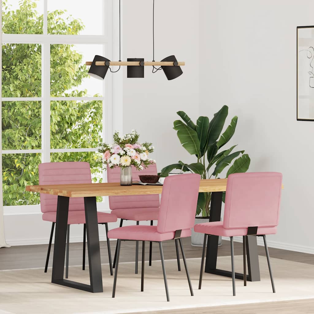 Dining chairs 4 pcs. Pink velvet
