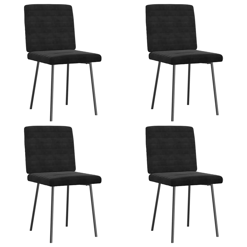 Dining chairs 4 pcs. Black velvet