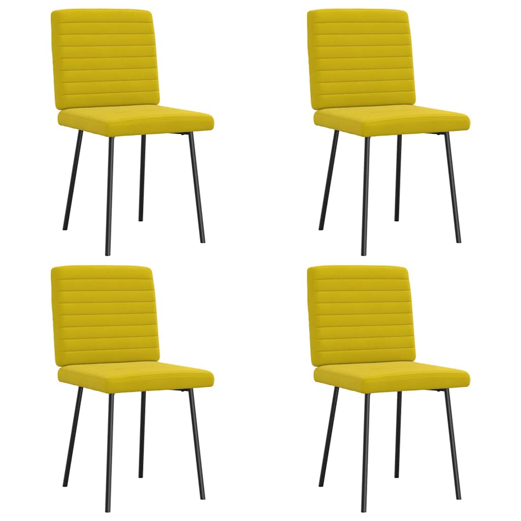 Dining chairs 4 pcs. Yellow velvet