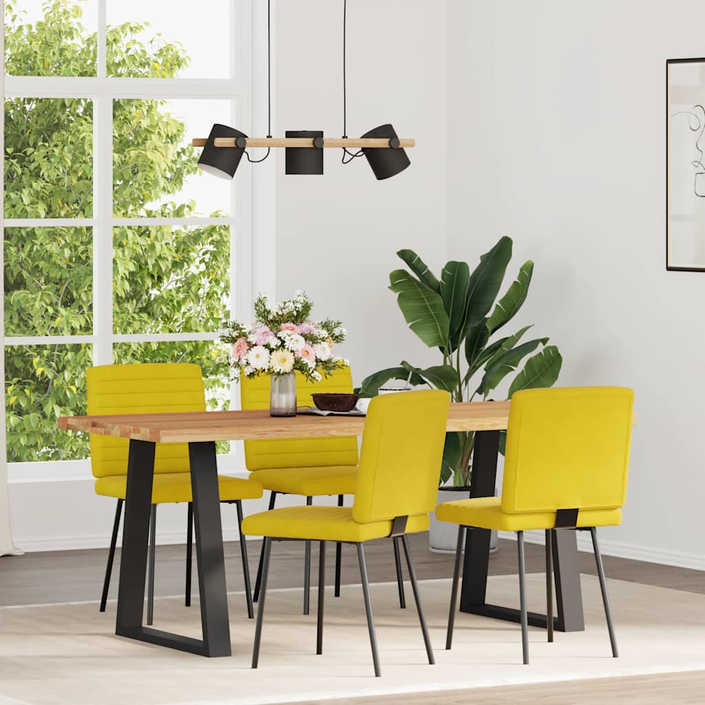 Dining chairs 4 pcs. Yellow velvet