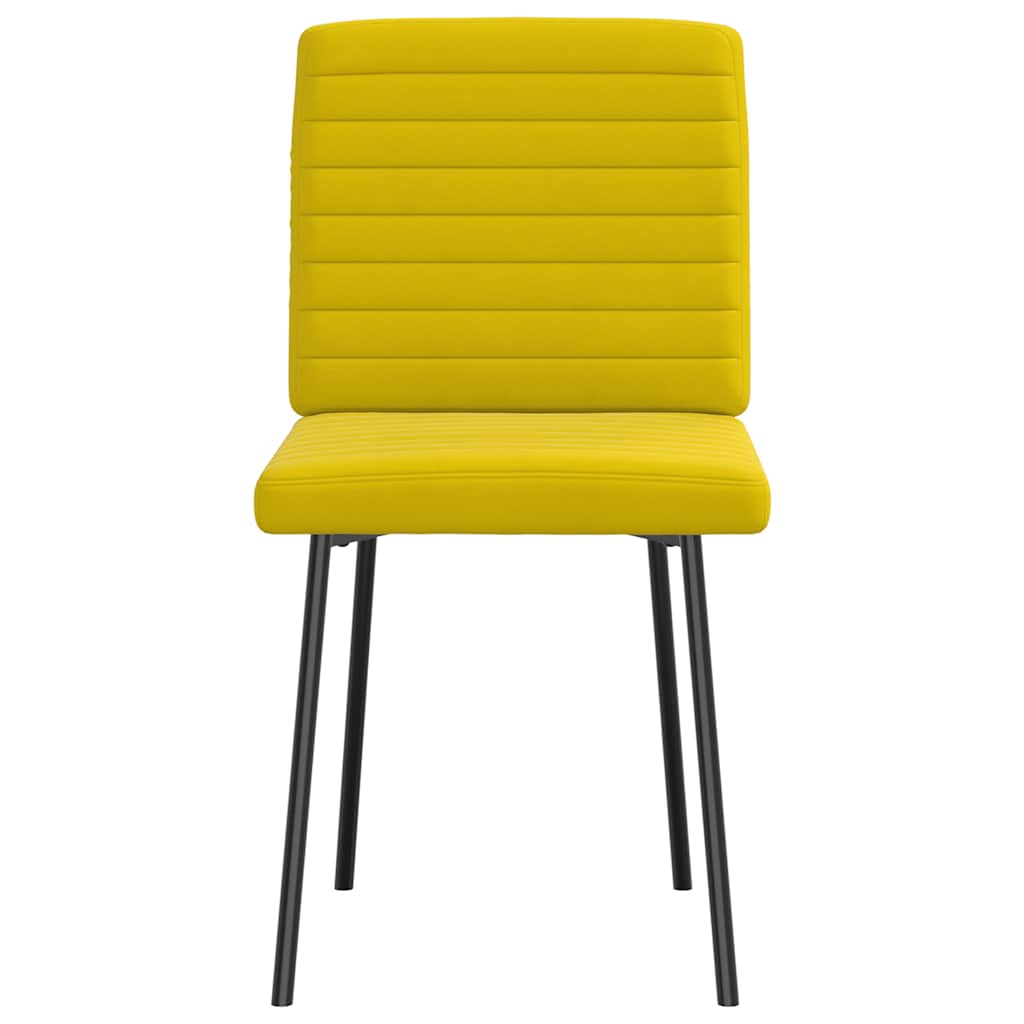 Dining chairs 4 pcs. Yellow velvet