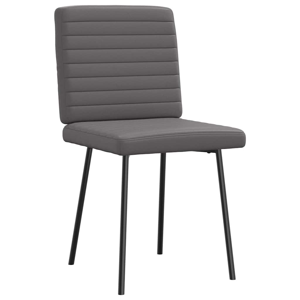 Dining chairs 4 pcs. Grey faux leather