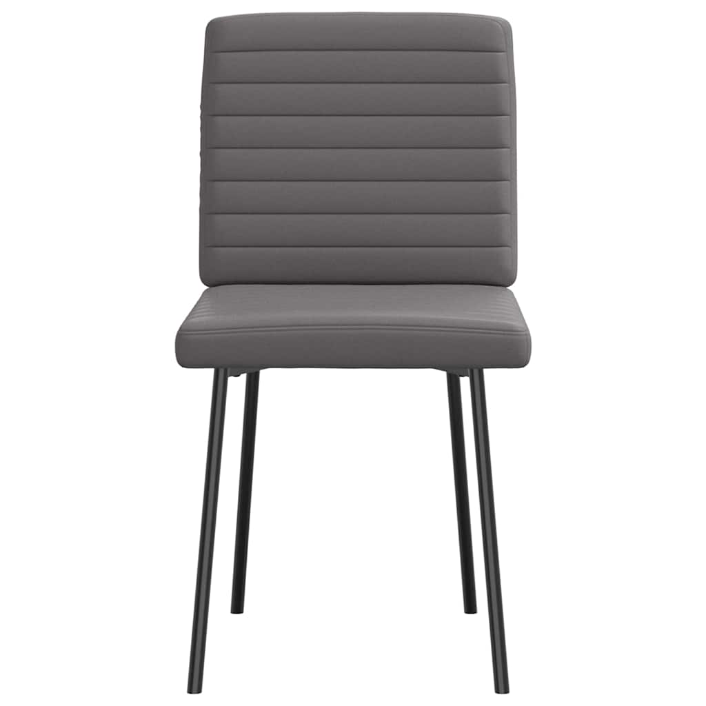 Dining chairs 4 pcs. Grey faux leather