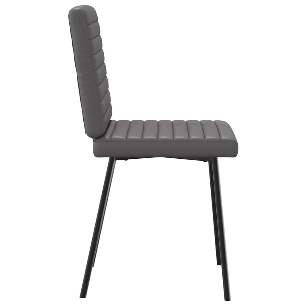 Dining chairs 4 pcs. Grey faux leather