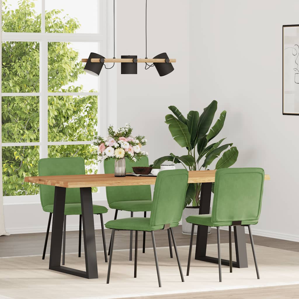 Dining chairs 4 pcs. Light green velvet