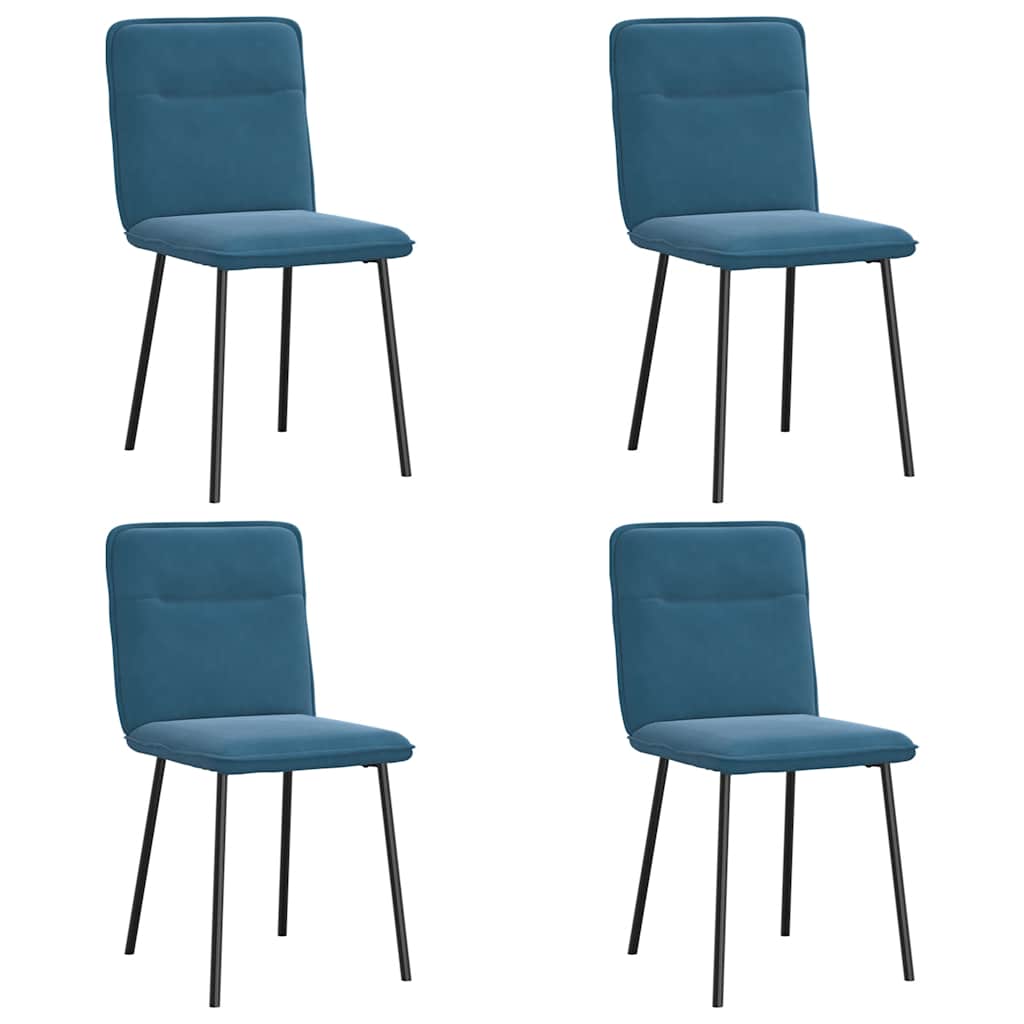Dining chairs 4 pcs. Blue velvet