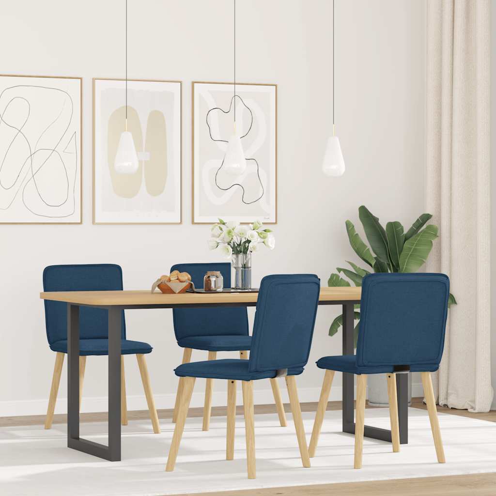 Dining chairs 4 pcs. Blue fabric