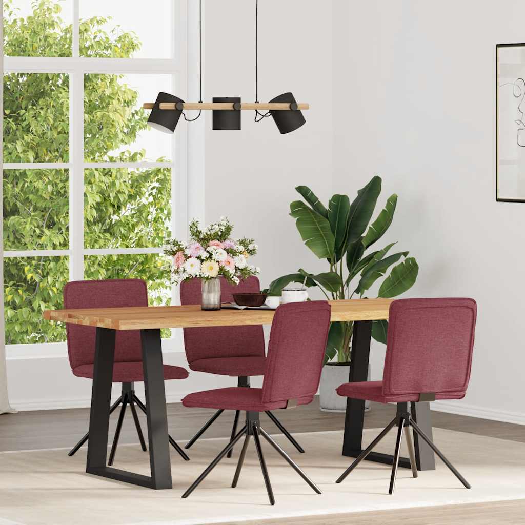 Dining chairs 4 pcs. Wine red fabric