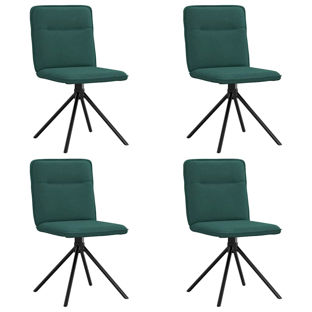 Dining chairs 4 pcs. Dark green fabric