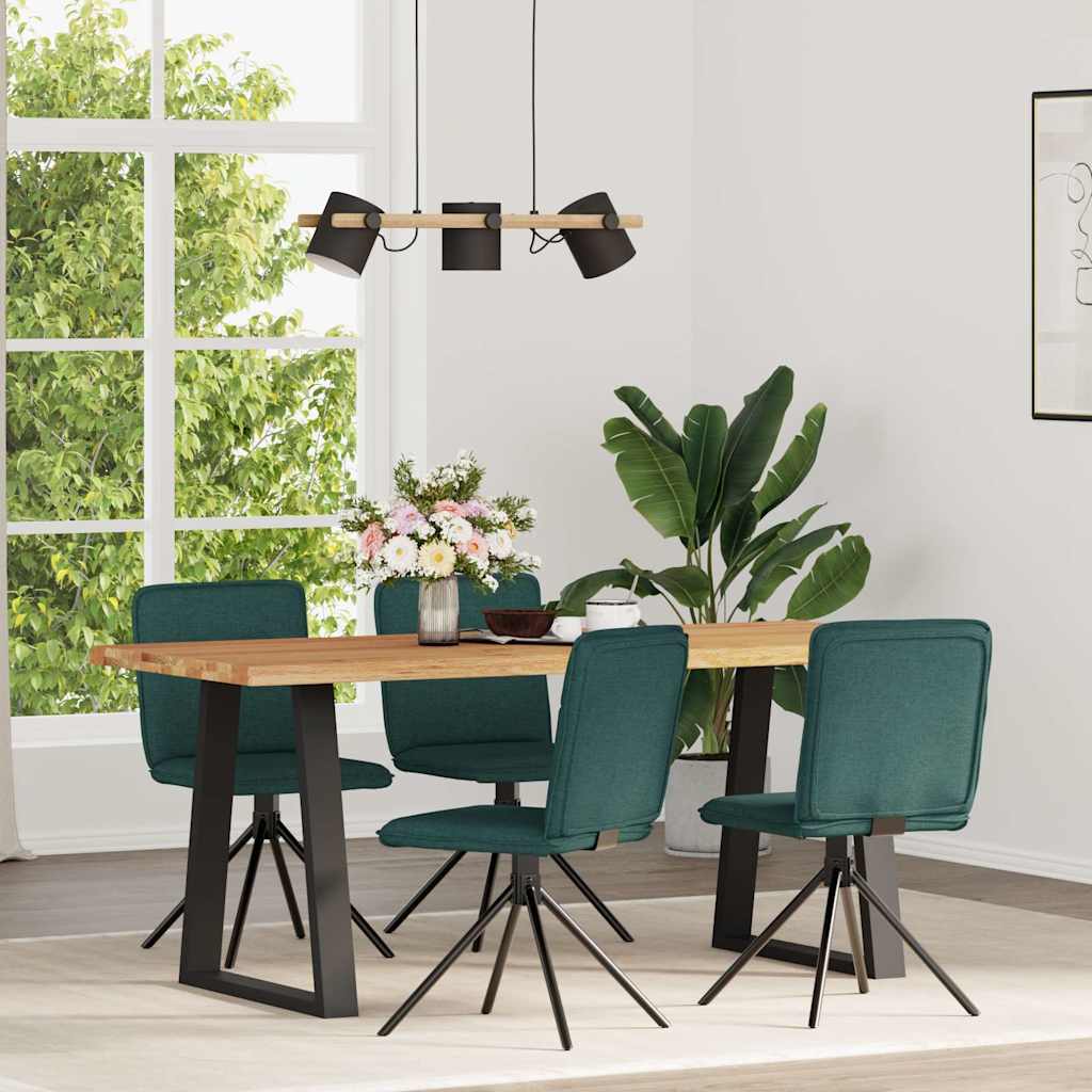 Dining chairs 4 pcs. Dark green fabric
