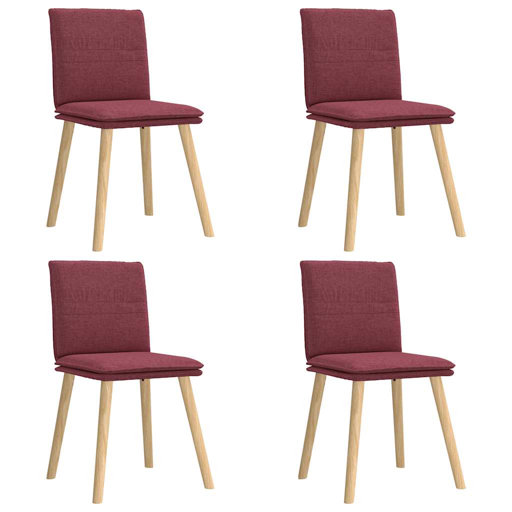 Dining chairs 4 pcs. Wine red fabric