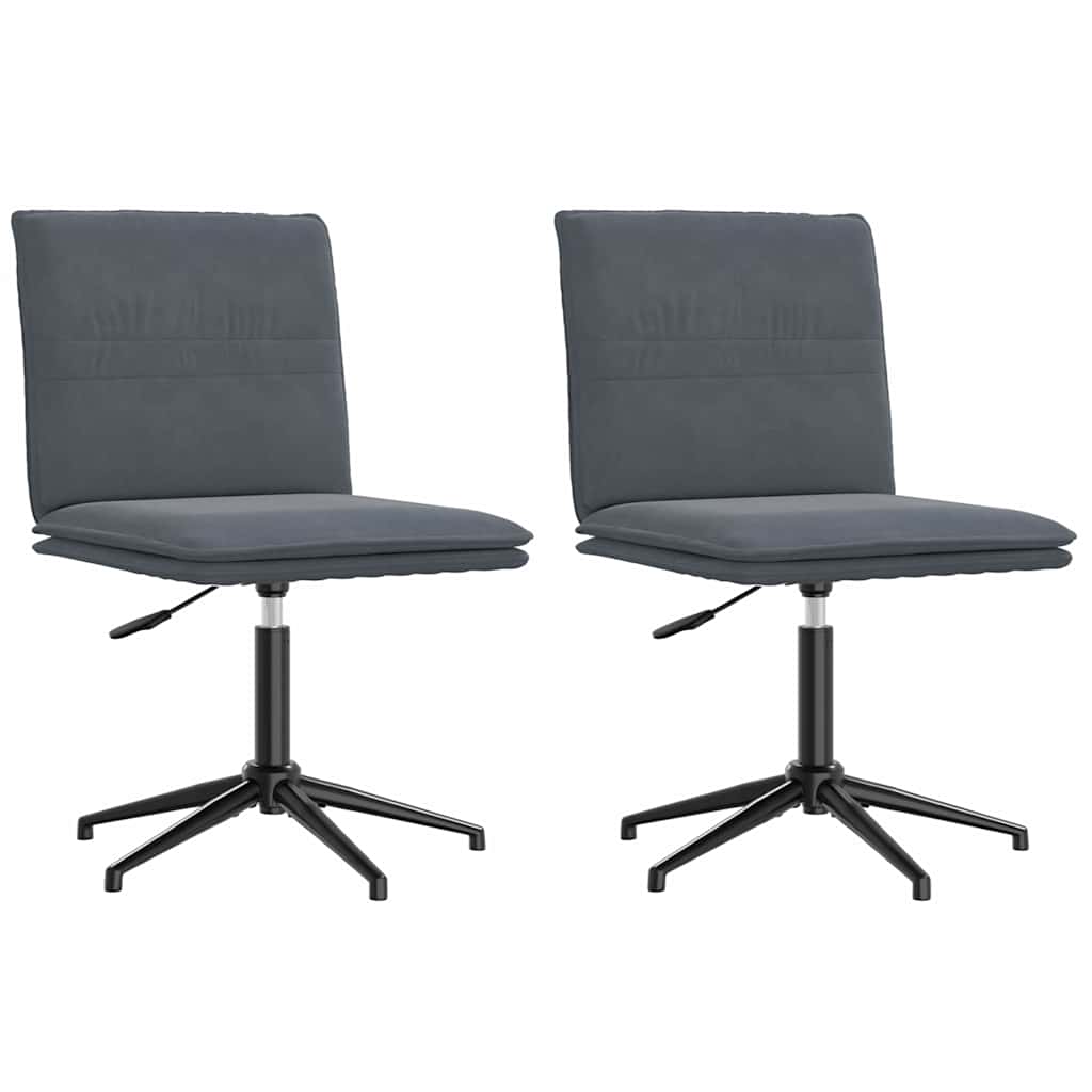 Esszimmerstühle 2 Stk. Dunkelgrau Samt
