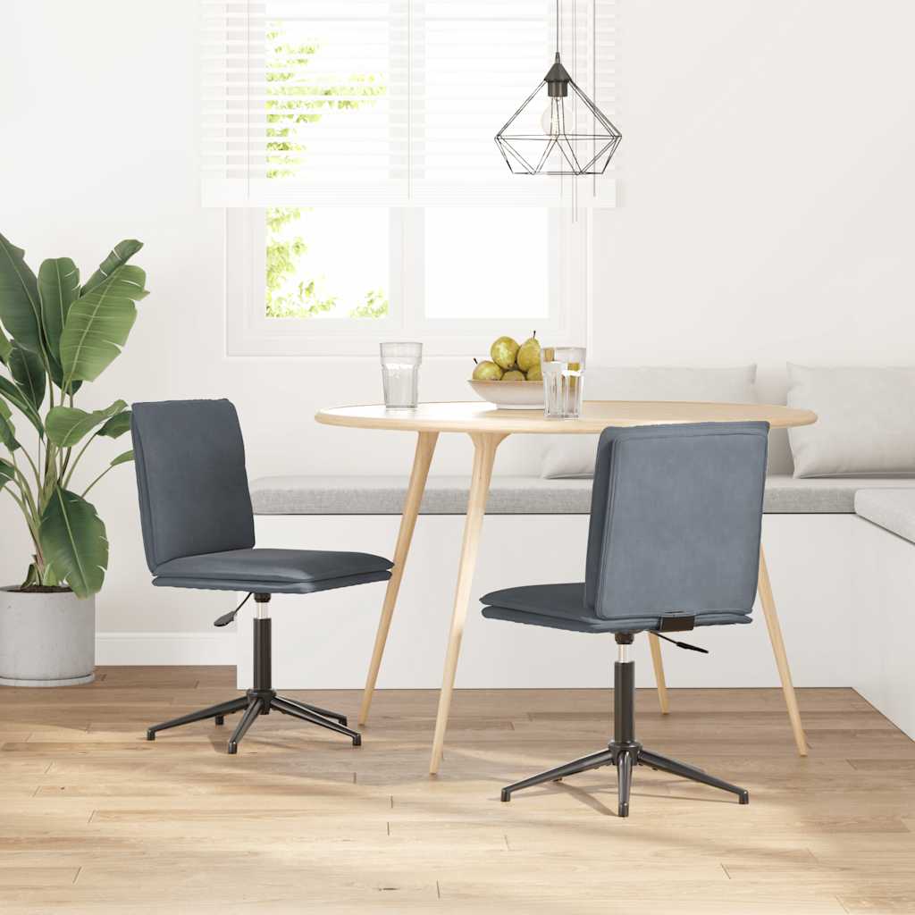 Esszimmerstühle 2 Stk. Dunkelgrau Samt