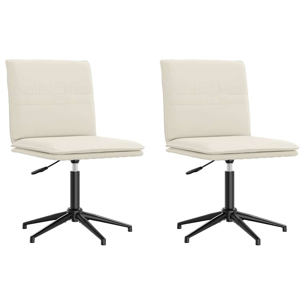 Esszimmerstühle 2 Stk. Creme Samt