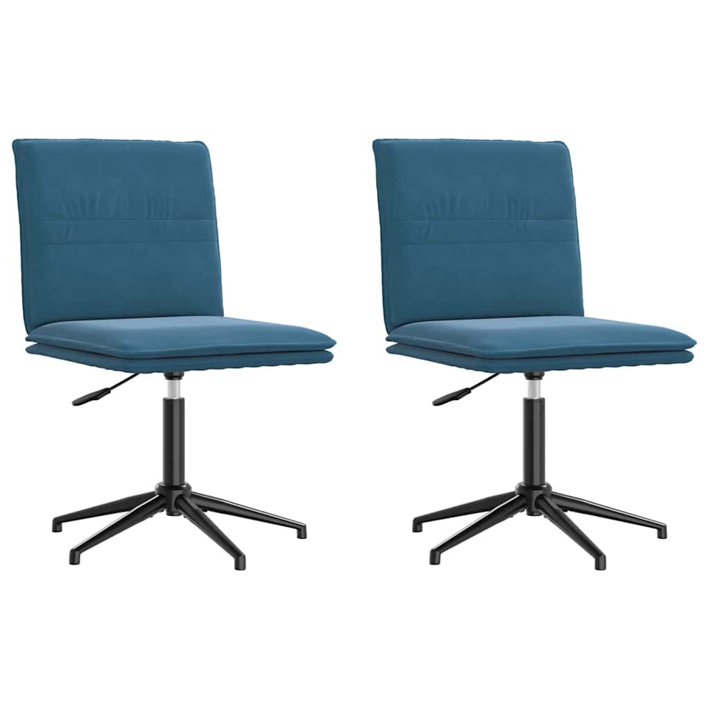 Esszimmerstühle 2 Stk. Blau Samt