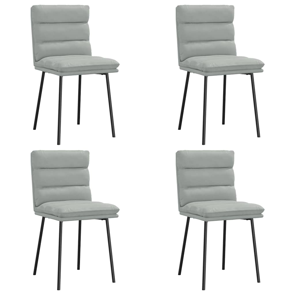 Dining chairs 4 pcs. Light grey velvet