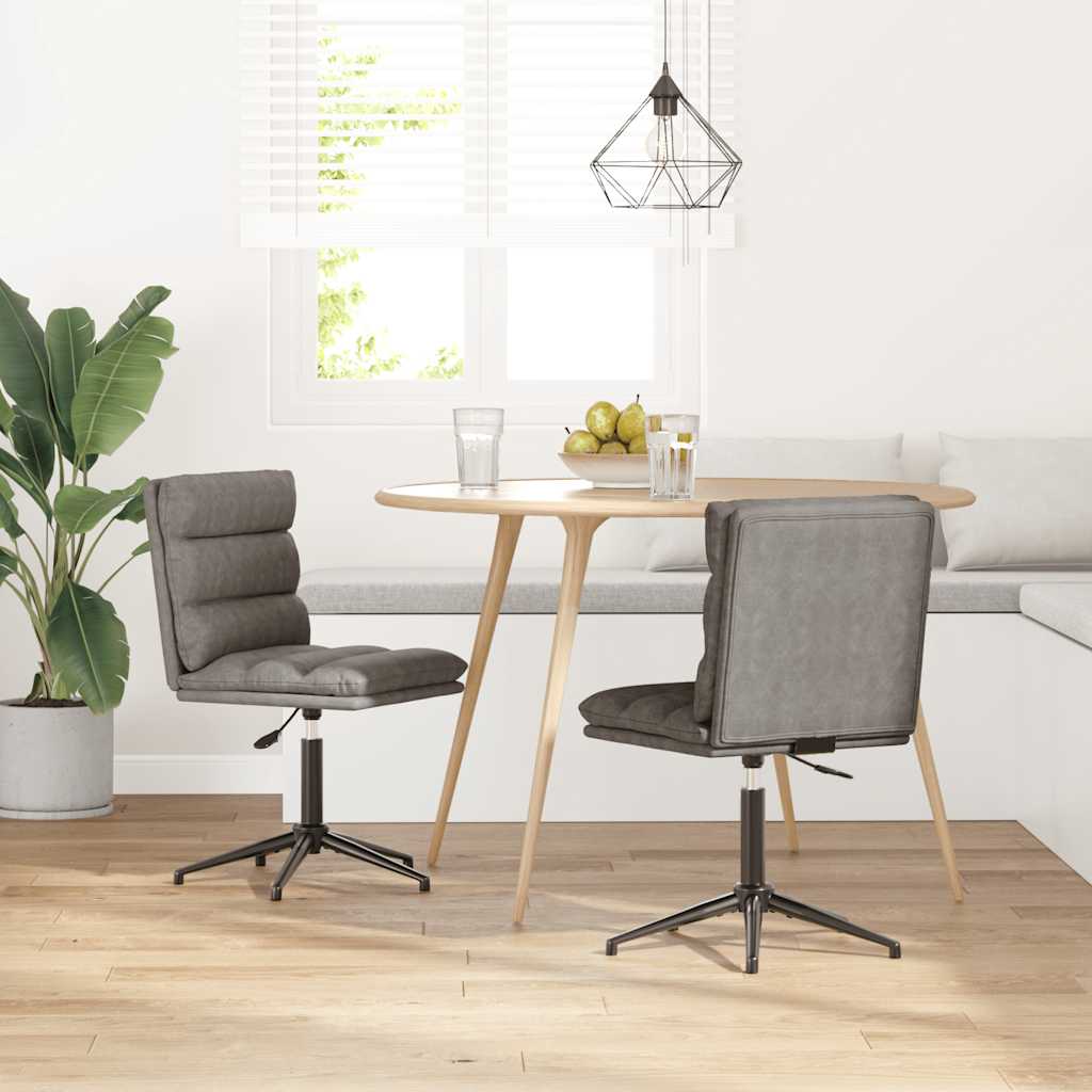 Esszimmerstühle 2 Stk. Grau Kunstleder