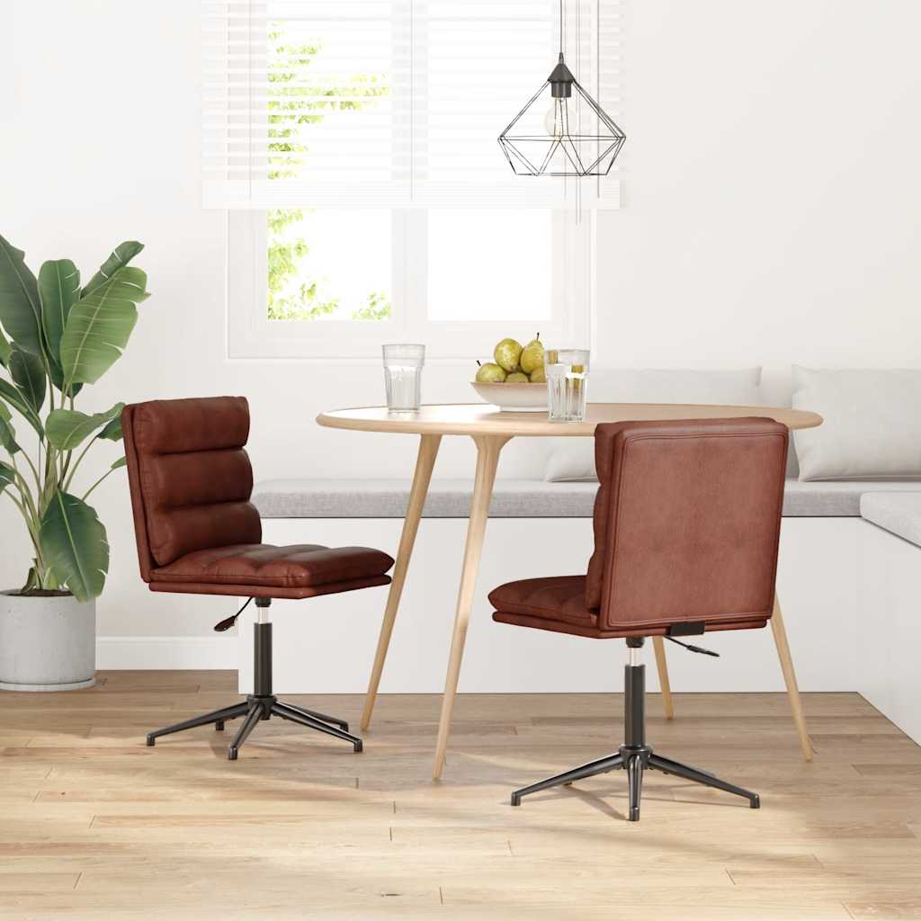 Esszimmerstühle 2 Stk. Glänzend Braun Kunstleder