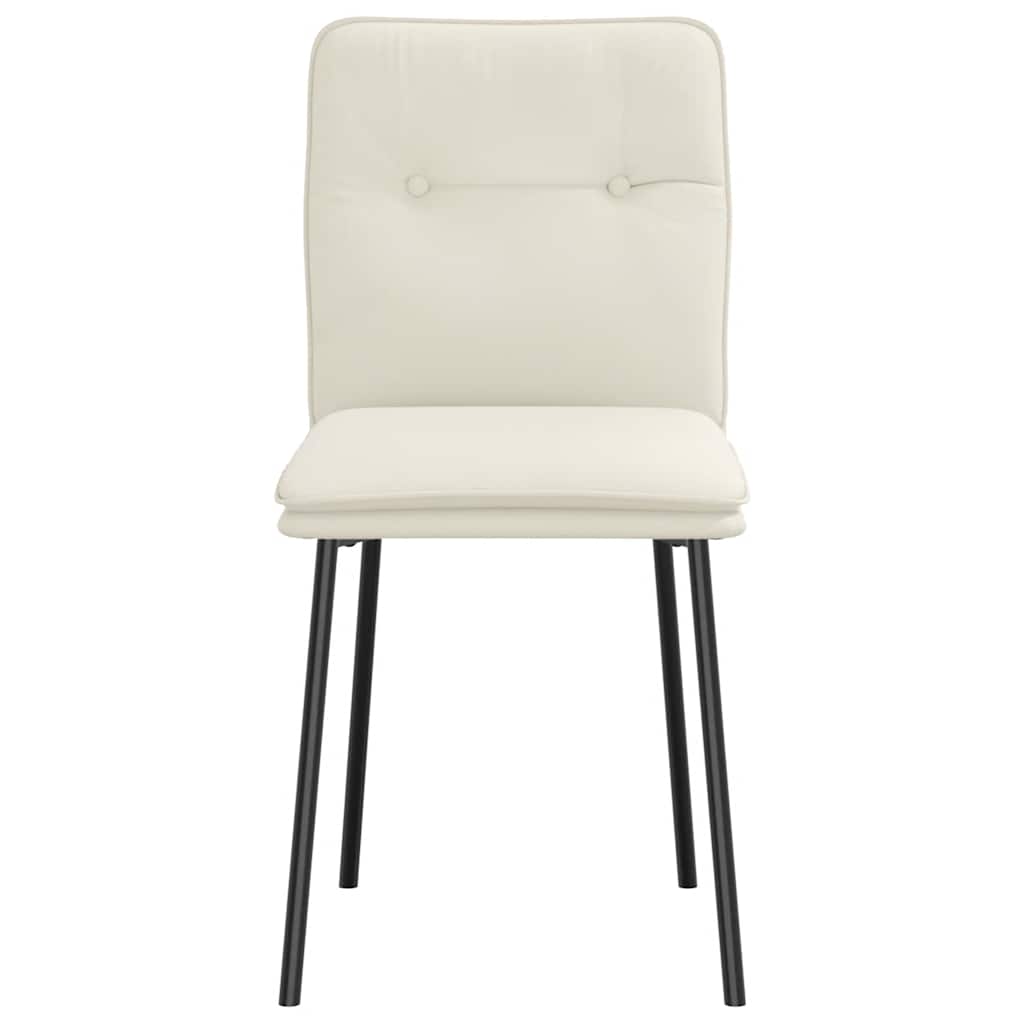 Esszimmerstühle 4 Stk. Creme Samt