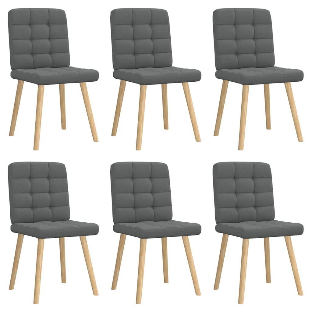 Dining chairs 6 pcs. Dark grey fabric