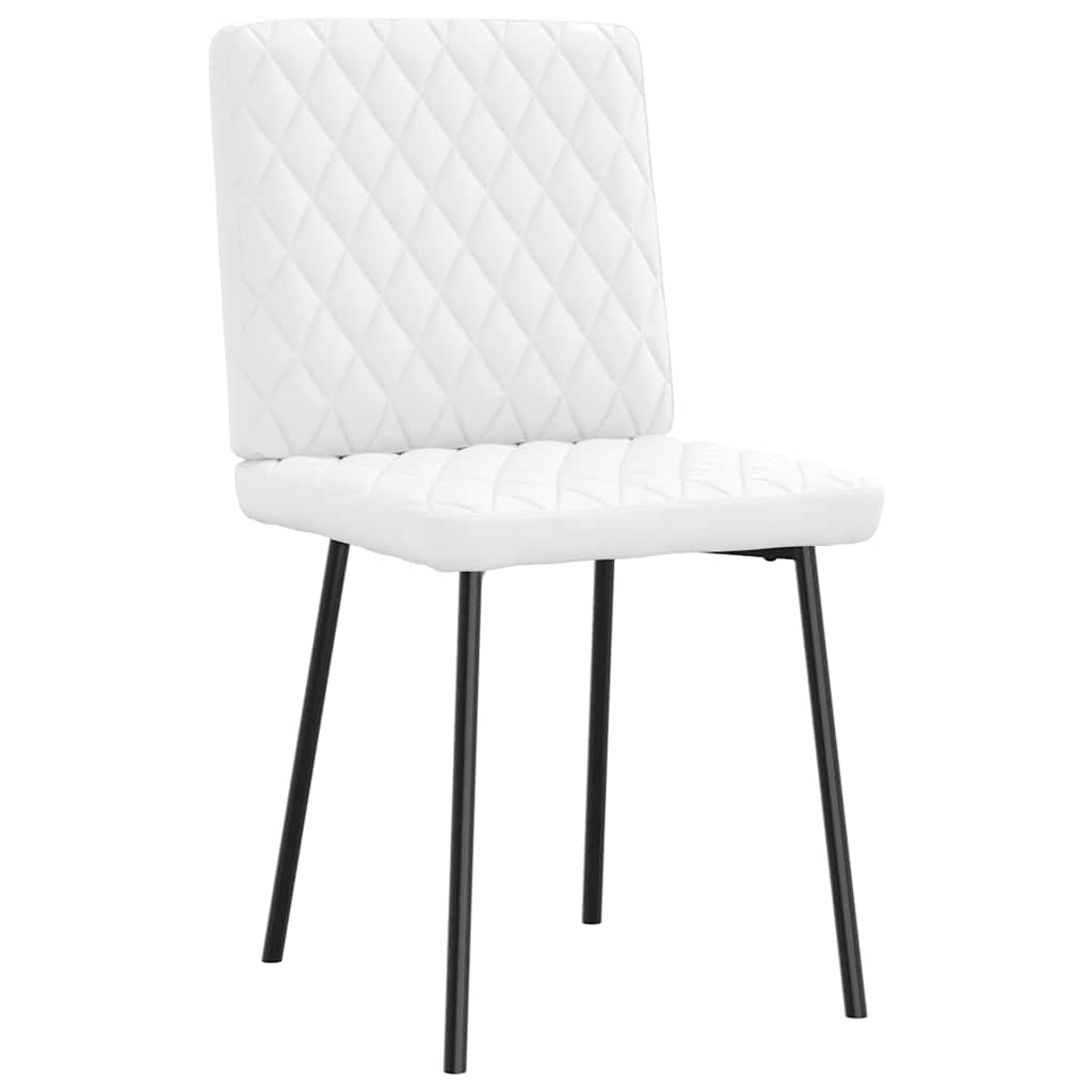 Dining chairs 6 pcs. White faux leather