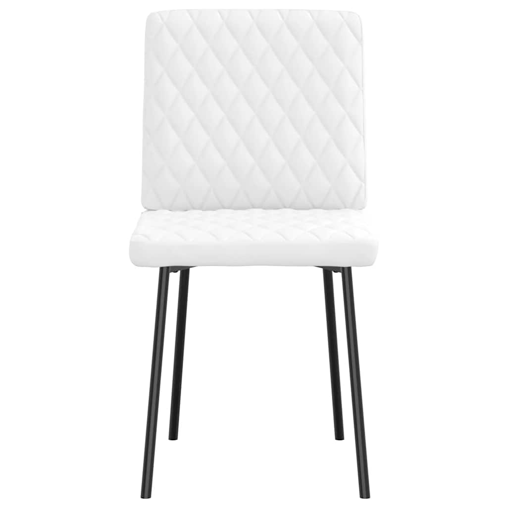 Dining chairs 6 pcs. White faux leather