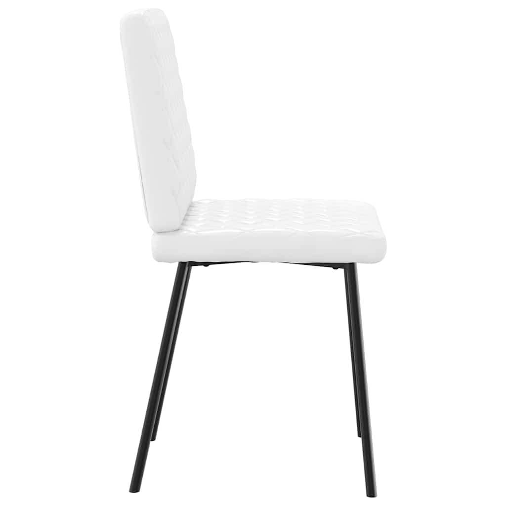 Dining chairs 6 pcs. White faux leather