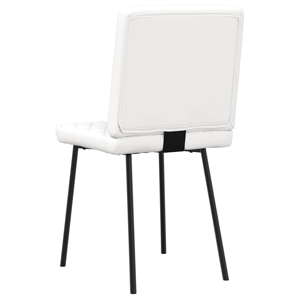 Dining chairs 6 pcs. White faux leather