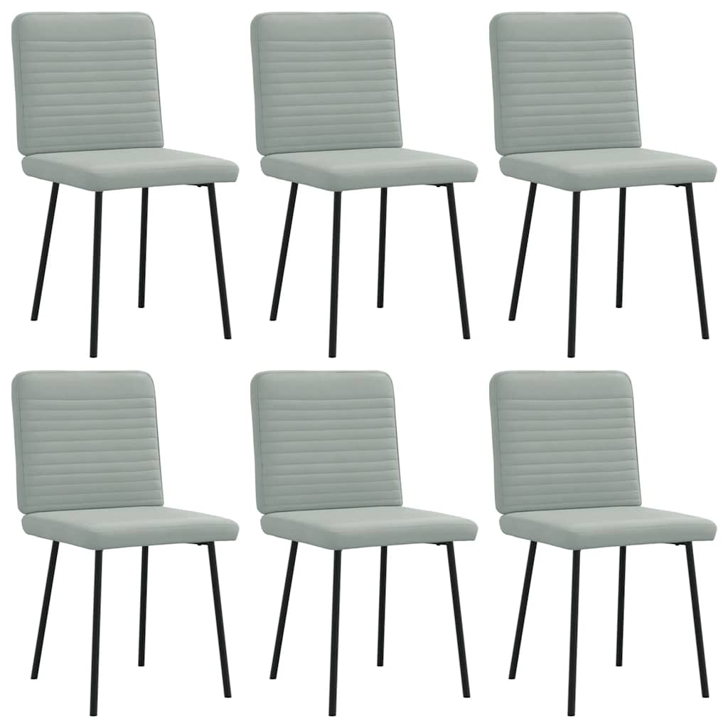Dining chairs 6 pcs. Light grey velvet