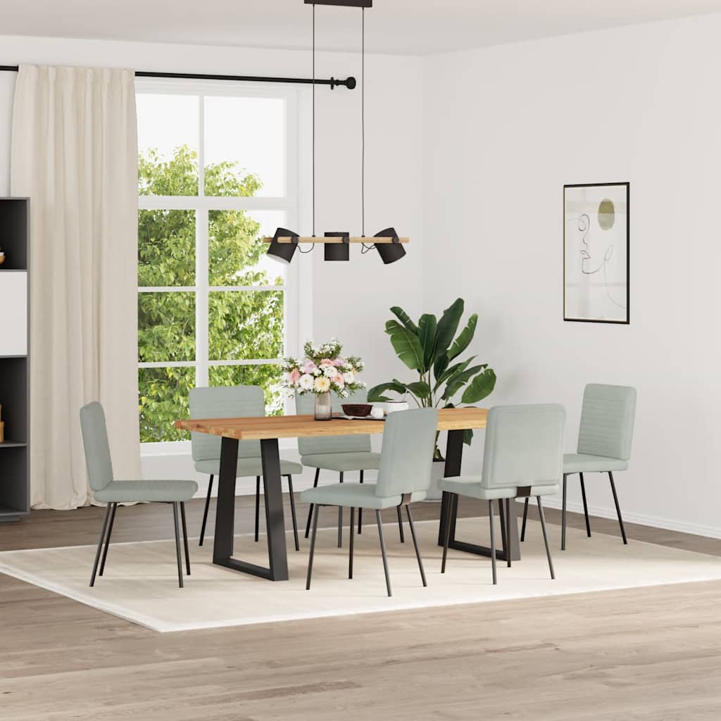 Dining chairs 6 pcs. Light grey velvet