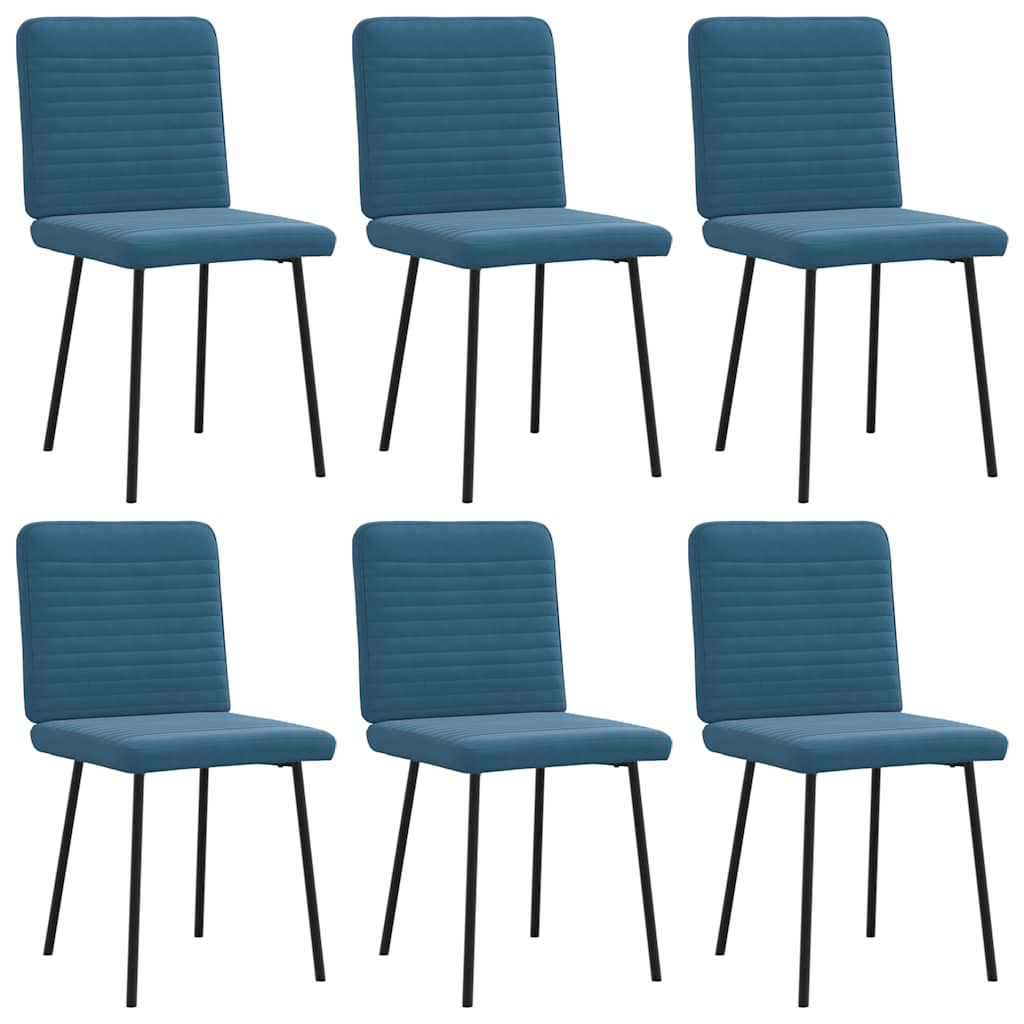 Dining chairs 6 pcs. Blue velvet