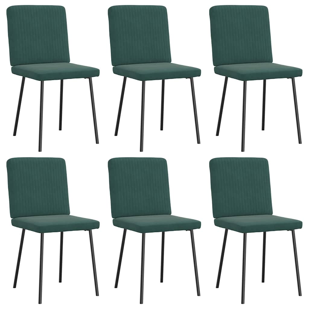 Dining chairs 6 pcs. Dark green velvet