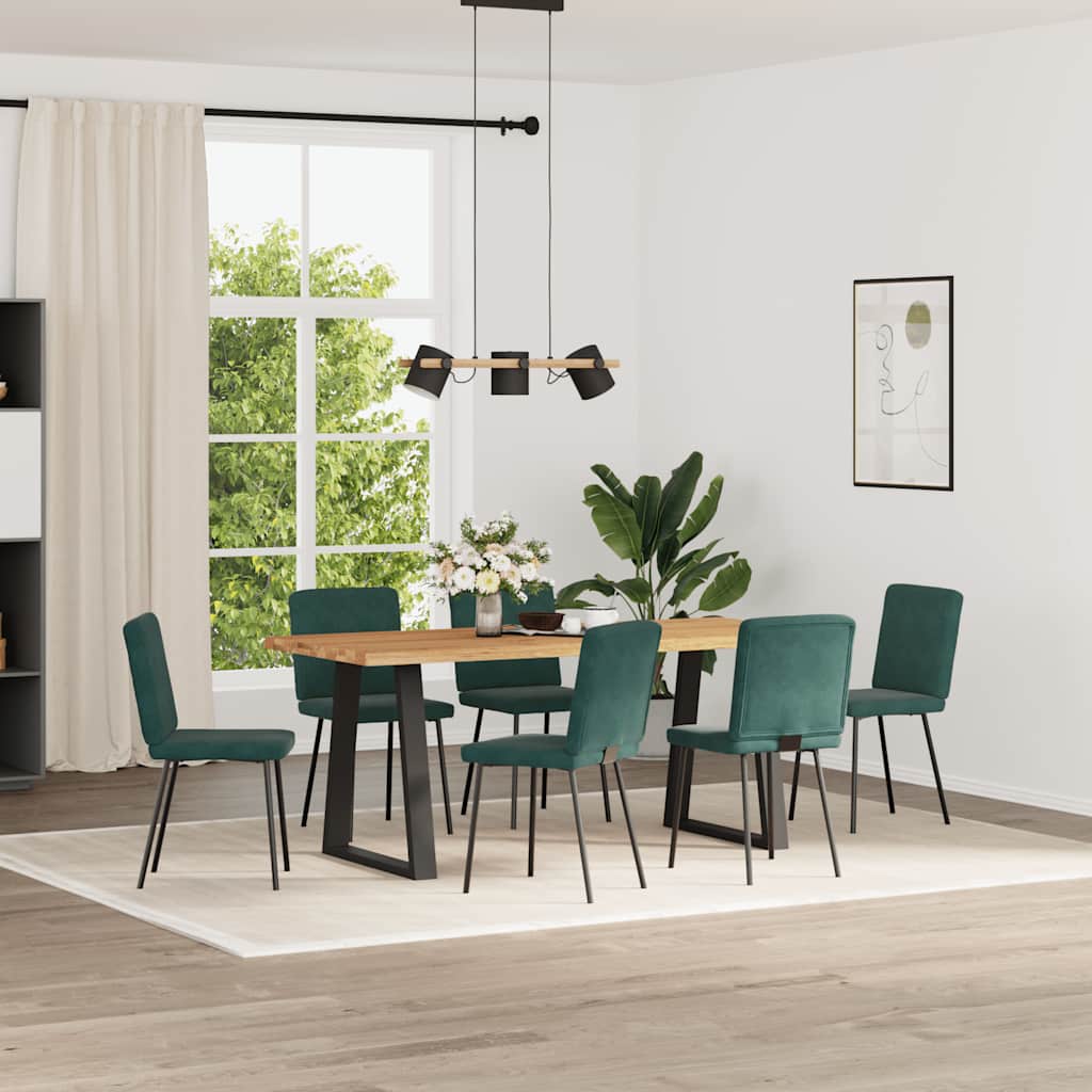 Dining chairs 6 pcs. Dark green velvet