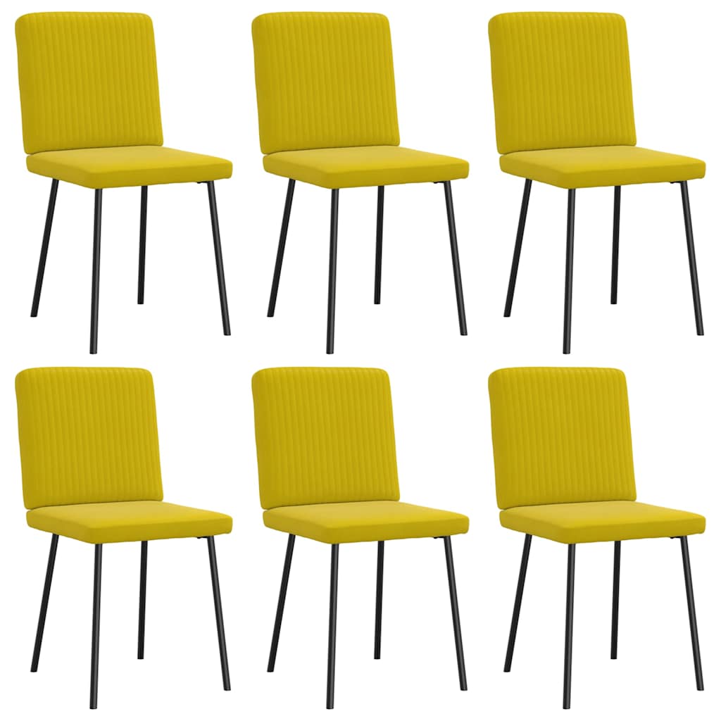Dining chairs 6 pcs. Yellow velvet