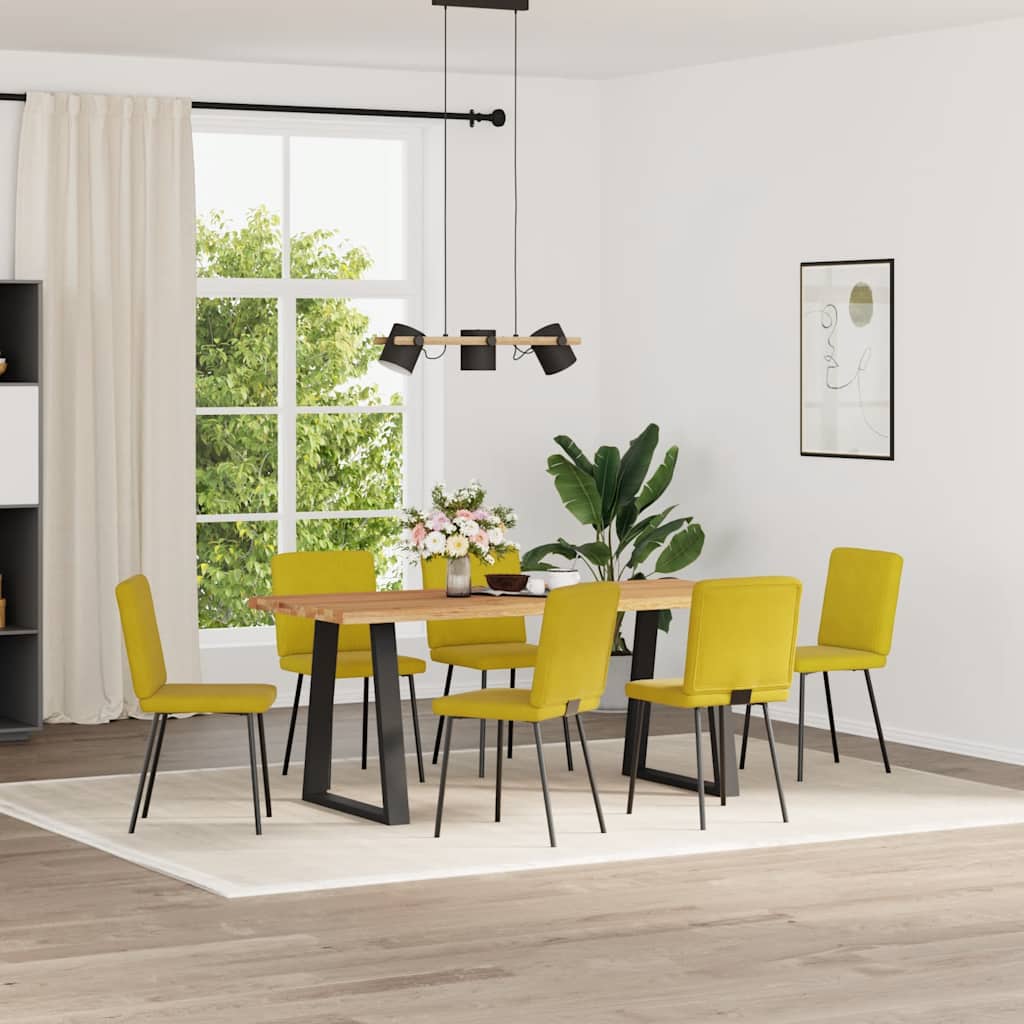 Dining chairs 6 pcs. Yellow velvet