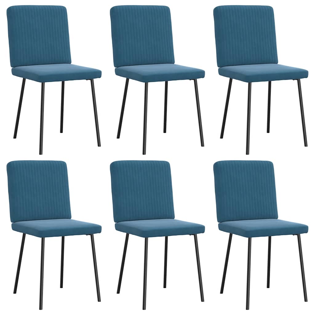 Dining chairs 6 pcs. Blue velvet
