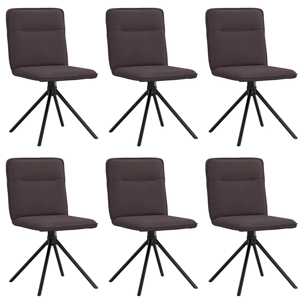 Dining chairs 6 pcs. Dark brown fabric