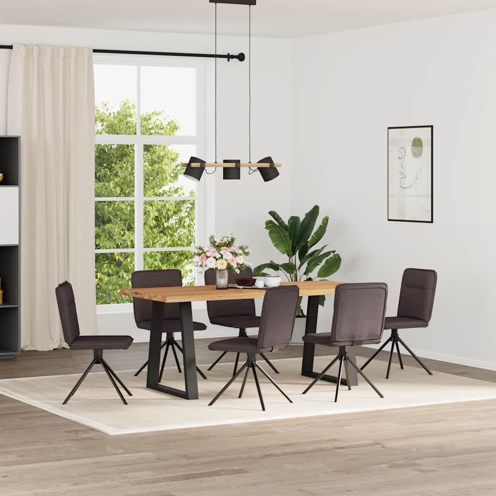 Dining chairs 6 pcs. Dark brown fabric