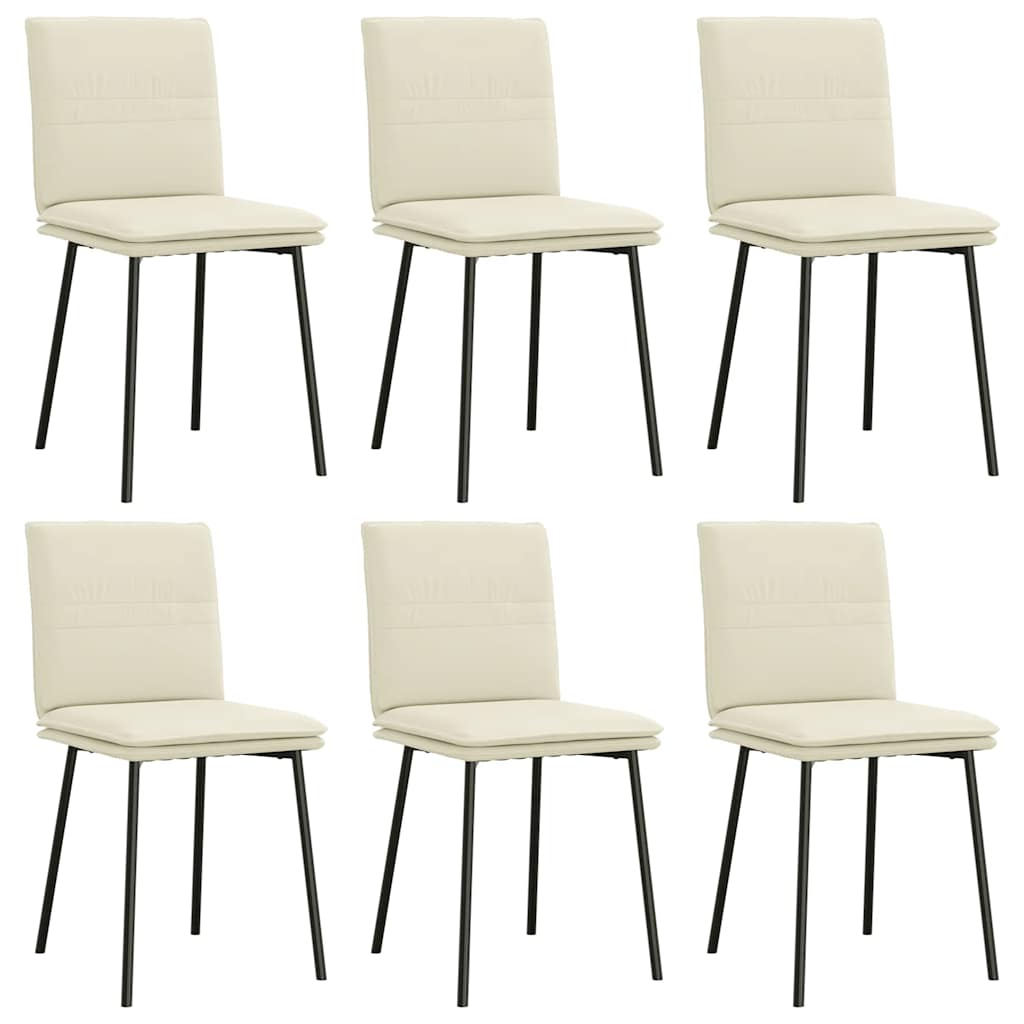Dining chairs 6 pcs. Cream velvet