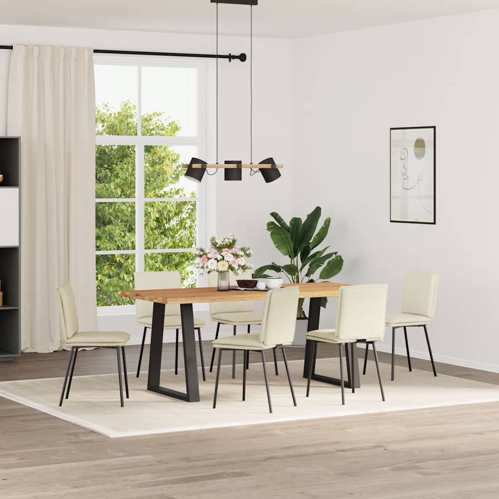 Dining chairs 6 pcs. Cream velvet