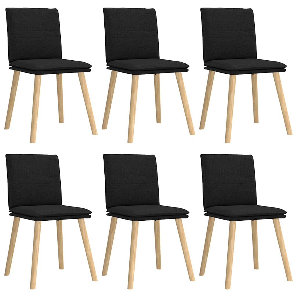 Esszimmerstühle 6 Stk. Schwarz Stoff